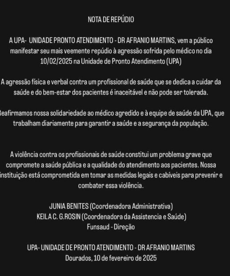 Homem agride médico na UPA – Unidade de Pronto Atendimento Homem agride médico na UPA – Unidade de Pronto Atendimento