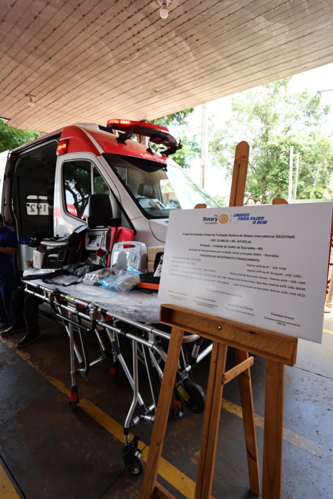 Prefeitura recebe equipamentos do Rotary para reforçar atuação do Samu de Dourados