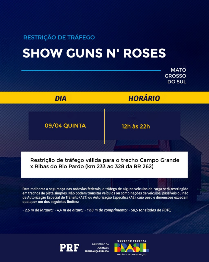 PRF realiza operação para show do Guns N' Roses em MS