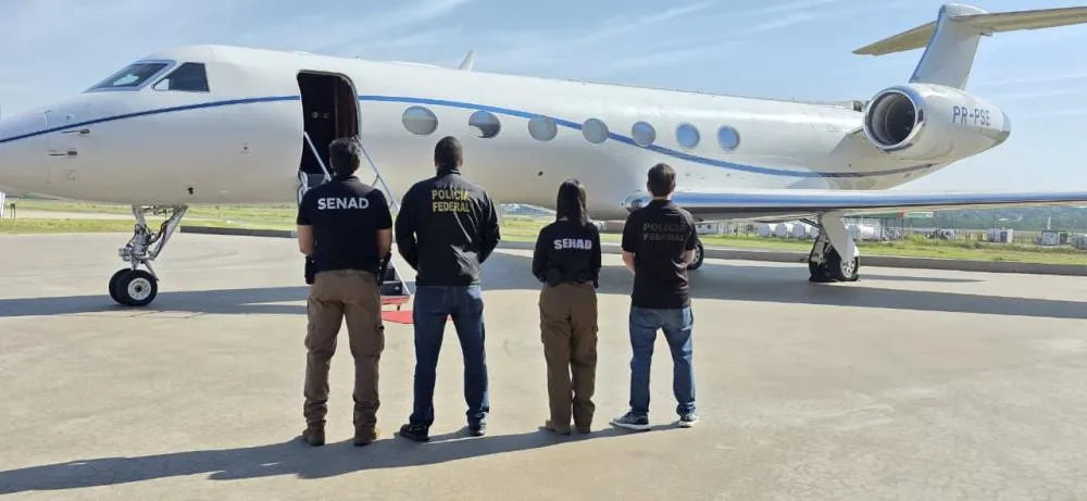 Jato de luxo de empresa ligada a Vorcaro e localizado e apreendido no Paraguai Jato de luxo de empresa ligada a Vorcaro e localizado e apreendido no Paraguai